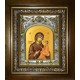 Икона освященная "Тихвинская икона Божией Матери", в киоте 20x24 см