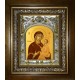Икона освященная "Тихвинская икона Божией Матери", в киоте 20x24 см