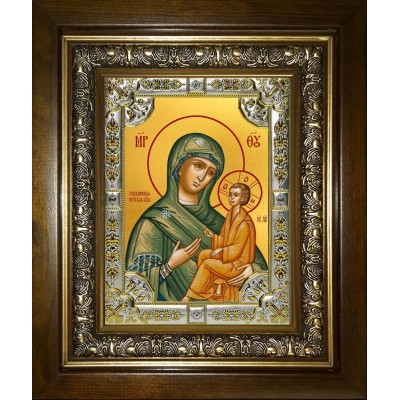 Икона освященная "Тихвинская икона Божией Матери", в киоте 24x30 см фото