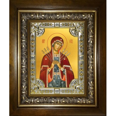 Икона освященная "Умягчение злых сердец, икона Божией Матери", в киоте 24x30 см фото
