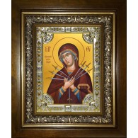 Икона освященная "Умягчение злых сердец, икона Божией Матери", в киоте 24x30 см фото