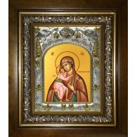 Икона освященная "Феодоровская(Федоровская) икона Божией Матери", в киоте 20x24 см фото
