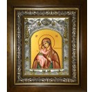Икона освященная "Феодоровская(Федоровская) икона Божией Матери", в киоте 20x24 см
