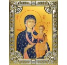 Икона освященная "Ченстоховская икона Божией Матери", 18x24 см, со стразами