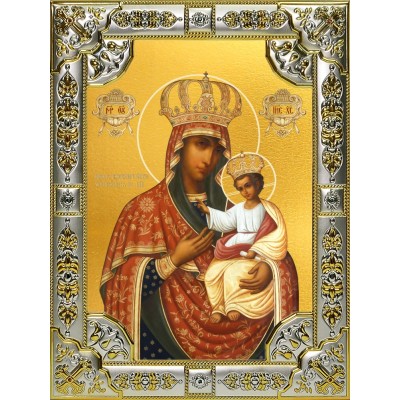 Икона освященная "Черниговская икона Божией Матери", 18x24 см, со стразами фото