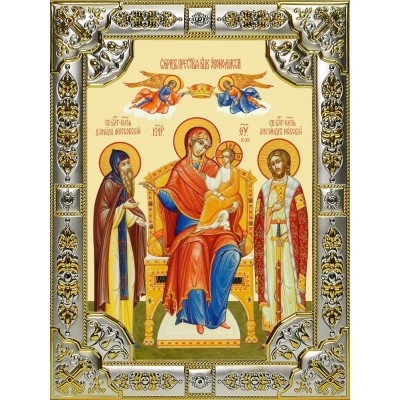 Икона освященная "Экономисса, икона Божией Матери", 18x24 см, со стразами фото