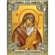 Икона освященная "Ярославская икона Божией Матери", 18x24 см, со стразами