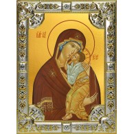 Икона освященная "Ярославская икона Божией Матери", 18x24 см, со стразами фото