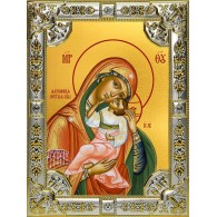 Икона освященная "Яхромская икона Божией Матери", 18x24 см, со стразами фото