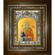 Икона освященная "Владимир равноапостольный, Великий князь", в киоте 20x24 см