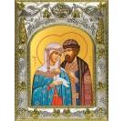 Икона освященная "Петр и Феврония святые благоверные князья", 14x18 см, купить арт.246382
