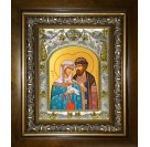 Икона освященная "Петр и Феврония святые благоверные князья", в киоте 20x24 см арт.246383