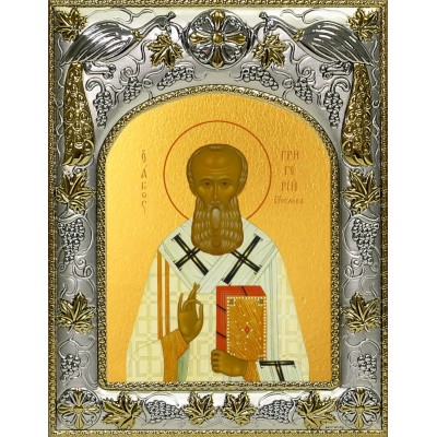 Икона освященная "Григорий Богослов святитель", 14x18 см фото