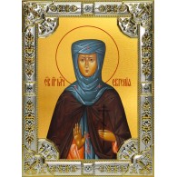 Икона освященная "Евгения Святая преподобномученица", 18x24 см, со стразами фото
