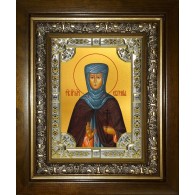 Икона освященная "Евгения Святая преподобномученица",в киоте 24x30 см фото