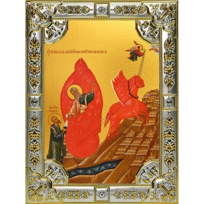 Икона освященная "Илия (Илья) Пророк", 18х24 см, со стразами фото