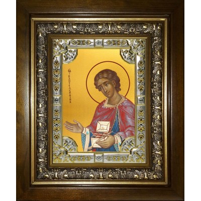Икона освященная "Пантелеймон великомученик и целитель", в киоте 24x30 см фото