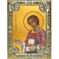 Икона освященная "Пантелеймон великомученик и целитель", 18x24 см, со стразами фото