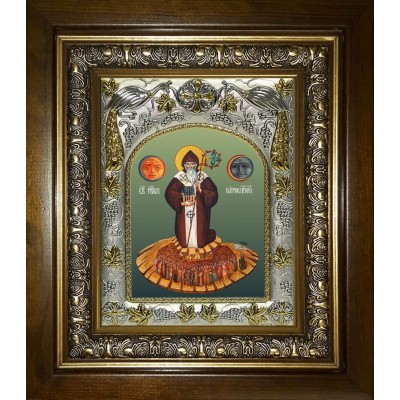Икона освященная "Патрик (Патрикий) просветитель Ирландии, равноапостольный", в киоте 20x24 см фото