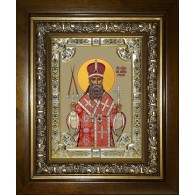 Икона освященная "Петр митрополит Крутицкий, священномученик", в киоте 24x30 см фото