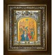 Икона освященная "Богоявление, Крещение Господне", в киоте 20x24 см