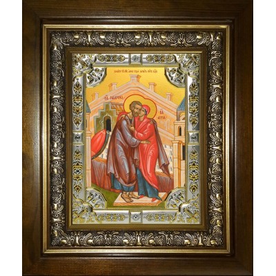 Икона освященная "Зачатие святой Анны, "егда зачат святую Богородицу"", в киоте 24x30 см фото