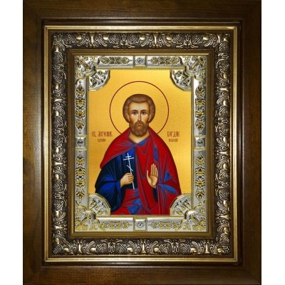 Икона освященная "Богдан (Феодот) Адрианопольский мученик", в киоте 24x30 см фото