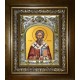 Икона освященная "Геннадий архиепископ Новгородский, святитель", в киоте 20x24 см