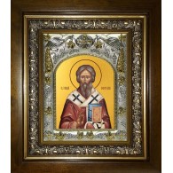 Икона освященная "Геннадий архиепископ Новгородский, святитель", в киоте 20x24 см фото