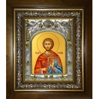 Икона освященная "Евгений Севастийский мученик", в киоте 20x24 см фото