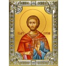 Икона освященная "Евгений Севастийский мученик", 18x24 см, со стразами