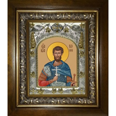 Икона освященная "Иоанн (Иван) Воин мученик", в киоте 20x24 см фото