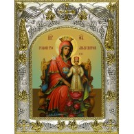 Икона освященная "Неувядаемая роза, икона Божией Матери", 14x18 см фото