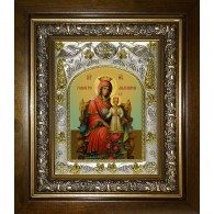 Икона освященная "Неувядаемая роза, икона Божией Матери", в киоте 20x24 см фото