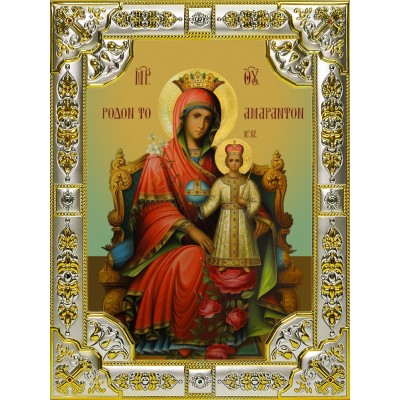 Икона освященная "Божья Матерь Неувядаемая роза", 18x24 см фото