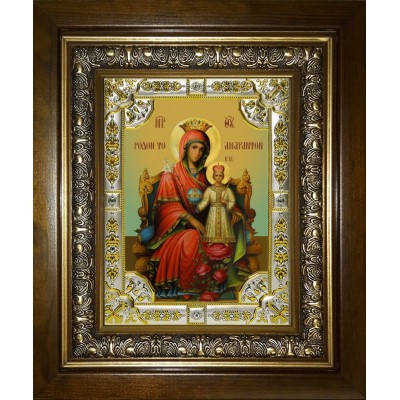 Икона освященная "Неувядаемая роза, икона Божией Матери", 18x24 см фото