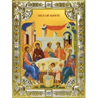 Икона освященная "Брак в Кане Галилейской", 18x24 см, со стразами фото