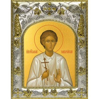 Икона освященная "Василий Мангазейский, мученик", 14x18 см фото
