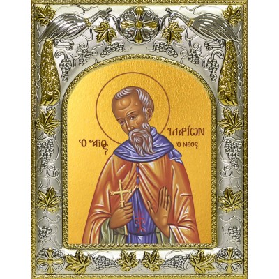 Икона освященная "Иларион Пеликитский преподобный, игумен", 14x18 см фото