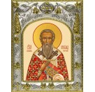 Икона освященная "Кирилл Гортинский, епископ", 14x18 см