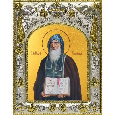 Икона освященная "Макарий Желтоводский, Унженский, преподобный", 14x18 см фото