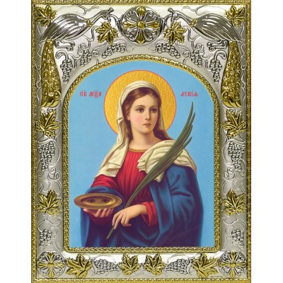Икона освященная "Лукия Сиракузская, мученица", 14x18 см фото