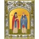 Икона освященная "Спиридон и Никодим, преподобные, просфорники Печерские", 14x18 см