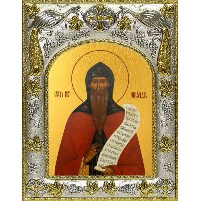 Икона освященная "Никандр Псковский, пустынник", 14x18 см фото
