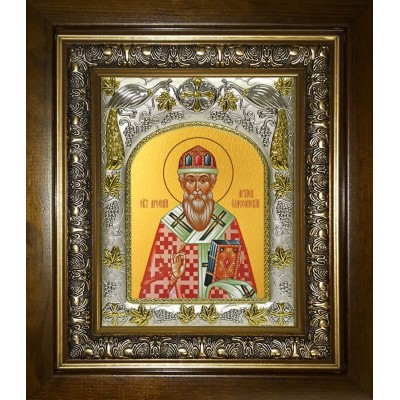 Икона освященная "Арсений Элассонский, Суздальский, святитель", в киоте 20x24 см фото