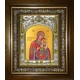 Икона освященная "Песчанская икона Божией Матери", в киоте 20x24 см