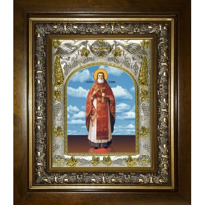 Икона освященная "Валентин Амфитеатров праведный", в киоте 20x24 см фото