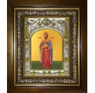 Икона освященная "Иоанн (Иван) Владимир, князь Сербский, святой мученик", в киоте 20x24 см