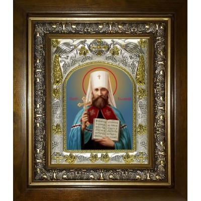 Икона освященная "Владимир (Богоявленский), Киевский, митрополит", в киоте 20x24 см фото