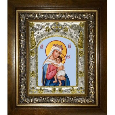 Икона освященная "Отчаянных единая Надежда, икона Божией Матери", в киоте 20x24 см фото